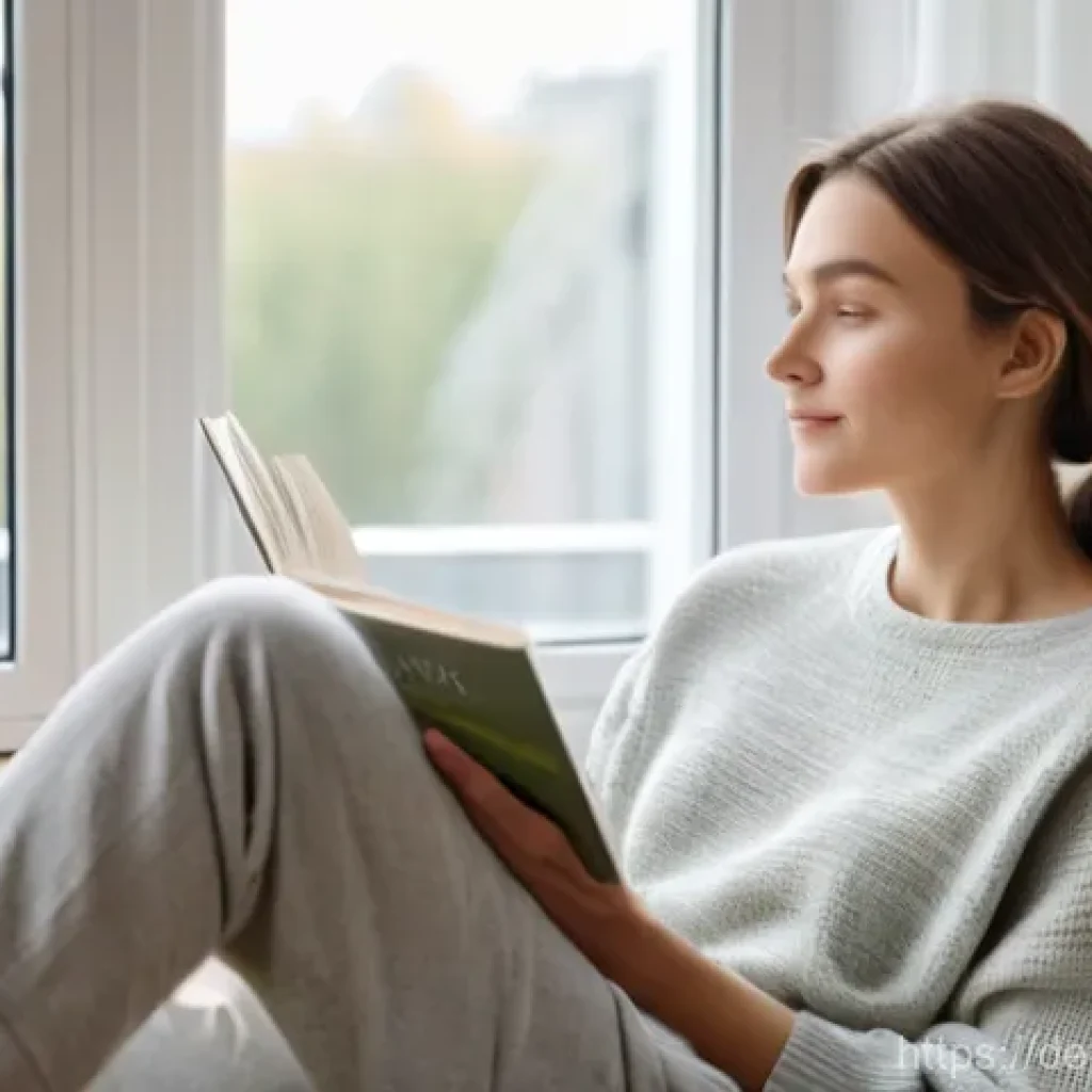 느린 생활 실천을 위한 커뮤니티 만들기 - **Prompt:** A cozy and serene scene inside a minimalist German apartment. A young woman, in her late...