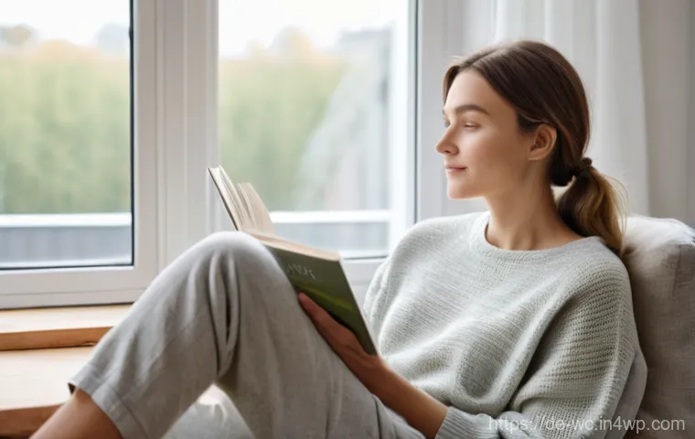 느린 생활 실천을 위한 커뮤니티 만들기 - **Prompt:** A cozy and serene scene inside a minimalist German apartment. A young woman, in her late...