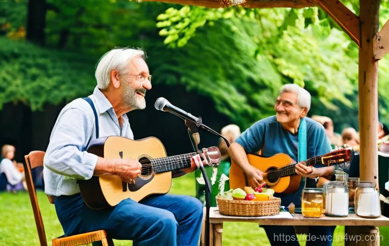 도시 속 느린 문화 축제 소개 - **A Serene "Slow Culture" Garden Festival in Germany:**
An idyllic outdoor scene set in a beauti...