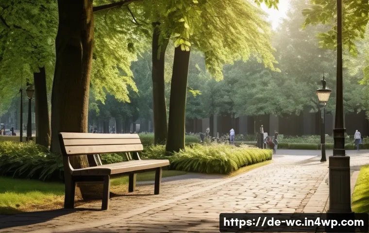도시에서 느린 생활과 인간관계 탐구 - A peaceful urban park scene in a German city during early morning, featuring diverse adults and seni...